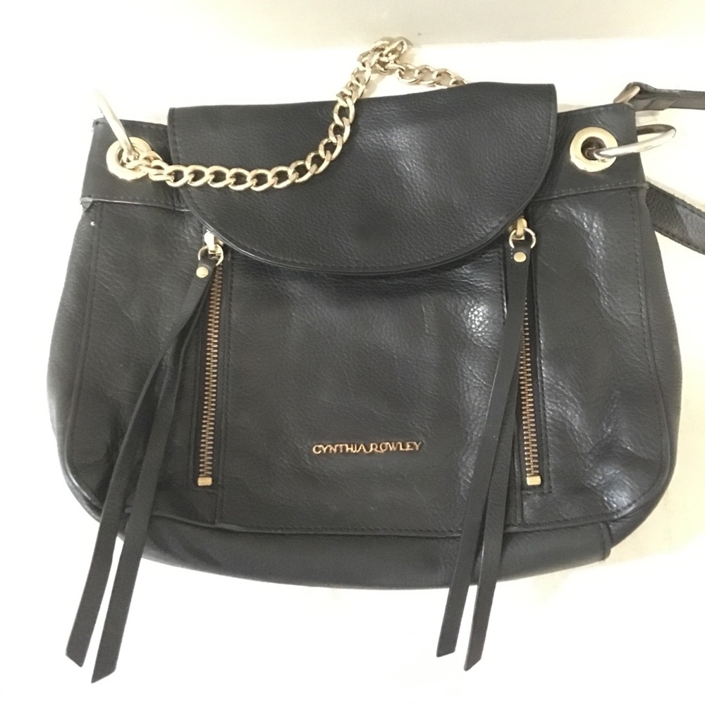 Cynthia Rowley black leather bag.